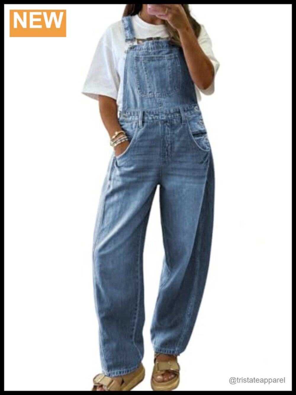 Women's Baggy Denim Overalls Wide Leg Barrel Jeans Bib Adjustable Strap Cotton